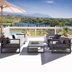 French Style modern sectional lounge outdoor patio garden/indoor corner sofa Outdoor beach Large Corner Sofa Set furniture