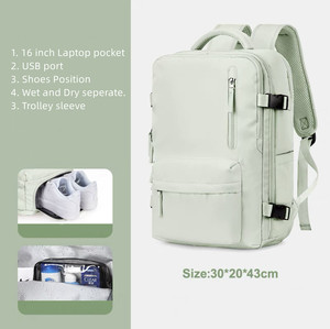 Oxford High Quality Travel Backpack <b>Suitcase</b> Style 180 Degree Open and Close Design Travel Bag with USB Port - Product Image 2