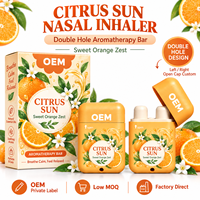 Inhalateur nasal double port à l'orange douce, prêt à la vente, barre d'aromathérapie, OEM, personnalisation de marque, fournisseur d'emballages en gros