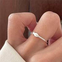Anillo abierto de pez hipoalergénico minimalista lindo de Plata de Ley 925 de estilo coreano
