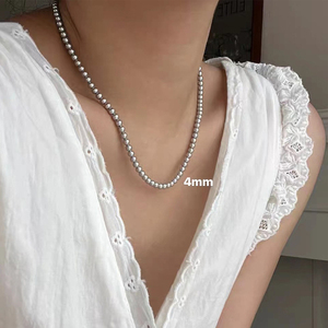 Vershal B-126 di alta qualità <span class=keywords><strong>collana</strong></span> di perle di vetro grigio 18K placcato oro Vintage <span class=keywords><strong>collana</strong></span> di gioielli di lusso - Product Image 3
