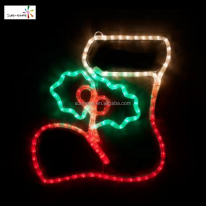 Lumières LED, décorations de Noël 2D et 3D, chaussettes de Noël, bottes du Père Noël, chaussures de Noël, décorations lumineuses du Nouvel An - Product Image 2