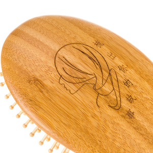 Peigne à cheveux en bois de forme ovale, brosse à palettes pour le soin du cuir chevelu et le démêlage - Product Image 5