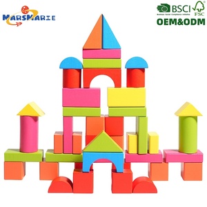 Juego de Bloques de Construcción de Madera de Piezas Grandes para Niños, 82 Piezas, Bloques de Haya Coloridos para Educación Temprana, Juguetes de Construcción - Product Image 1