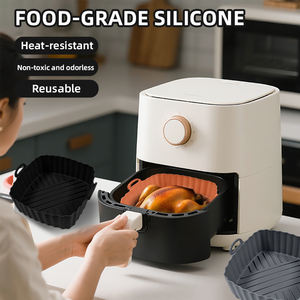Revestimientos Cuadrados de Silicona para <span class=keywords><strong>Freidora</strong></span> de Aire - Revestimientos Reutilizables de 8 Pulgadas para <span class=keywords><strong>Freidora</strong></span> de Aire, Insertos para <span class=keywords><strong>Freidora</strong></span> de Aire para Hornos de 3 a 7 QT, <span class=keywords><strong>Accesorios</strong></span> para Microondas - Product Image 6