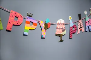 Banderas Personalizadas con Diseño de Casa de Dulces para Decoración de Fiestas de <span class=keywords><strong>Cumpleaños</strong></span>, Habitaciones Infantiles, Pancartas Adorables - Product Image 4