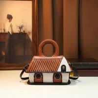Sac à main de luxe créatif en forme de maison pour femme, sac 3D original en forme de cabane, sac à bandoulière unique avec poignée supérieure, petit sac à bandoulière