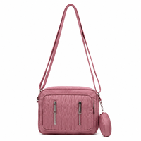 Tas Selempang Wanita Logo Kustom Vintage dengan Tas Koin Kecil Tas Selempang Sederhana Tas Belanja Wanita Multi Kantong