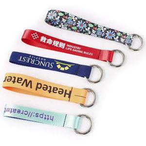 Cheap Sublimation Print Logo Tactical Webbing Keychain <b>Polyester</b> Custom Short Wrist <b>Lanyards</b> - Product Image 2