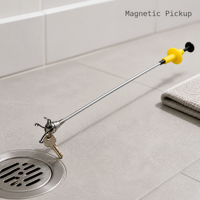 Outil de ramassage magnétique télescopique avec lumière LED pour la réparation automobile et l'atelier domestique
