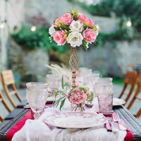 Décoration de maison centres de table de mariage Arrangement de fleurs de mariage Vases bougeoirs torsadés en métal pour tables de réception