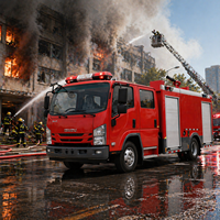 Nouveau camion de pompiers ISUZU double cabine 6 places 4x2 diesel avec canon à eau et pompe, réservoir de 5000 L