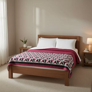 Juego de Edredón Rayan de 5 Piezas, Tamaño Matrimonial, Patrón Geométrico, Estilo Moderno, Uso en Todas las Estaciones, Forro de Tela de Poliéster - Product Image 2