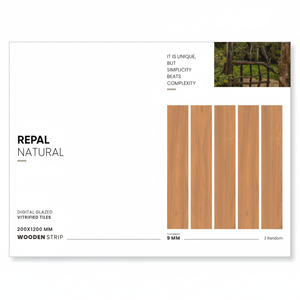 Baldosas de pared vitrificadas de porcelana de cerámica esmaltada de 200X1200mm para elevación interior exterior con serie de diseño de nube de madera - Product Image 1
