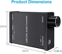 Convertidor de Audio USB DAC, puerto USB tipo B Audio USB a Coaxial S/PDIF convertidor Digital a señal analógica