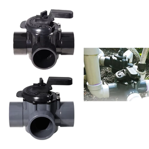 Pentair 263028 Durable Three Port Plastic Diverter Valve for IntelliFlo WhisperFlo <b>Pool</b> <b>Accessories</b> 2" PVC Pipe Grey Black Stock - Product Image 6