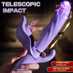 3-in-1 şarj edilebilir g-spot tavşan vibratör çok modları klitoral stimülatörü teleskopik darbe seks oyuncak kadın seks zevk - Product Image 6