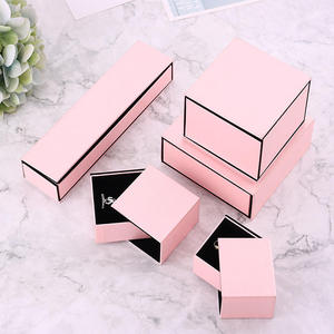 Custom Logo Pink Sliding Drawer Jewelry <b>Box</b> Set Premium Paper Jewelry Packaging for Necklace <b>Earrings</b> Luxury <b>Gift</b> <b>Box</b> - Product Image 1