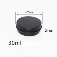 Boîte en aluminium 30g ML52*21, noire mate, ronde, petite, pour cosmétiques, pommade au lithospermum, emballage scellé à la main, boîte métallique