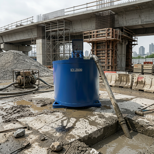Mélangeur de slurry électrique bleu KWONGYIP KY-2000, haute efficacité, productivité de 10 m³/h pour la préparation du ciment sur les chantiers de construction - Product Image 3