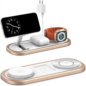 Cargador Inalámbrico Magnético 3 en <span class=keywords><strong>1</strong></span> para iPhone/<span class=keywords><strong>Pro</strong></span>/Watch y USB-C, 18W QC 3.0, Diseño Plegable para Viajes - Product Image 1