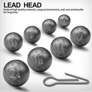 Pesos de Pesca em Forma de Bola 3g 5g 7g 10g 12g 14g 18g 21g, Chumbada de Pesca, Gancho de Crank, Peso de Chumbo Oco Redondo - Product Image 3