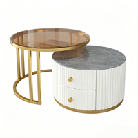 Ensemble de tables basses en pierre de luxe moderne, table d'appoint simple pour salon, table à thé pour la maison