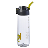 Leejo 2023 nouveau produit 1000ml marqueur de temps sport bouteilles d'eau en plastique avec poignée 1litre bouteille d'eau de surface mate