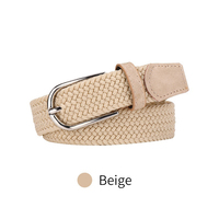 Mode élastique tressé ceinture femme ceinture pour robe et jean pantalon tissé ceinture extensible avec boucle en alliage