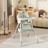Chaise haute multifonctionnelle pour bébé, siège pliable pour enfants, table à manger, chaise à bascule portable réglable en hauteur pour nourrissons QN-618 6