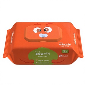 ผ้าเช็ดทำความสะอาดเด็ก KinKin OEM 80 ชิ้น พรีเมียม ผลิตจากเส้นใยเรยอน สำหรับผิวแพ้ง่าย กลิ่นชาเขียว ผลิตในเวียดนาม - Product Image 1