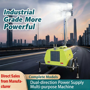 Torre de Iluminación Solar Móvil de Alto Rendimiento con Mástil Telescópico de 9 Metros, Elevación Eléctrica, 4 Luces LED de 100W, en Venta y Alquiler - Product Image 3