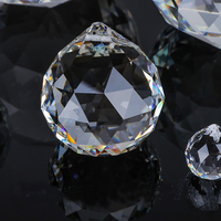 Boule de cristal pour lustre en gros d'usine, 30 mm 40 mm, boule de cristal facettée pour pièces de lustre