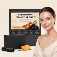 Savon blanchissant au charbon de bambou et au kaki 100g – Barre de savon à mousse fine pour un nettoyage doux et un rinçage facile – Savon multi-peaux rafraîchissant