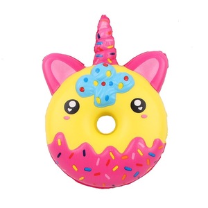 Venta al por mayor lindo suave <span class=keywords><strong>unicornio</strong></span> Donuts Squeeze lento aumento PU juguete para niños fiesta favores PU Squishy juguete Squeeze Juguetes - Product Image 4