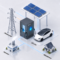 Nouvelle station de recharge solaire photovoltaïque ESS EV AD Screen 261 kWh, chargeur rapide DC 120 kW tout-en-un, connectée au réseau, commerciale, garantie 3 ans