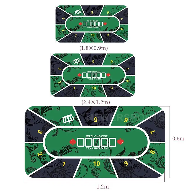 1.2M 1.8M 2.4M Hoặc Tùy Chỉnh Sòng Bạc Hold'em Poker Trò Chơi Bảng Pad Không Thấm Nước Texas Cao Su Cờ Bạc Bảng Mat