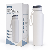 Thermos en acier inoxydable de 1000 ml à isolation sous vide avec conservation de la chaleur pendant 12 à 24 heures, grande capacité pour les voyages