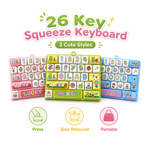 Creative 26 <b>Key</b> Keyboard Sensory Fidget Toy Cartoon Button Clicker Stress Relief Portable Pendant For Children Teens - Product Image 3