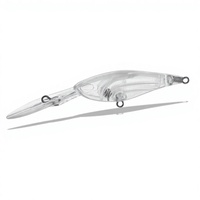 Leurre de pêche Minnow non peint, corps de leurre dur, type Hyena Gen 2, 9,5 cm, 5,7 g, à longue queue, pour plongée profonde