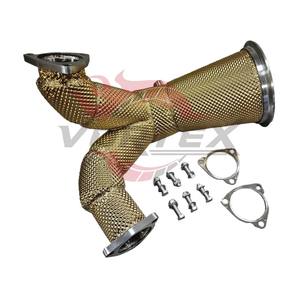 ท่อลง Vortex SS304 แบบไหลสูง สำหรับ Audi S4 S5 B9 B9.5 3.0T V6 พร้อมแผ่นกันความร้อนสีทองในตัว เพิ่มประสิทธิภาพการระบายไอเสีย - Product Image 4