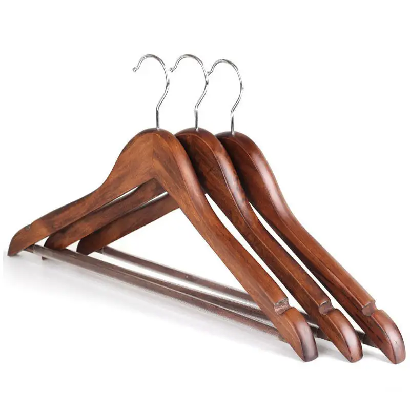 2023 Hot Sale Saving Hangers Einfache und solide Kleiderbügel aus Walnussholz