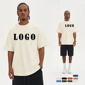 Manufacturers Supply Fog Color Series 280g 100% Cotton Heavyweight T-Shirt Drop Shoulder Streetwear Men T-Shirts