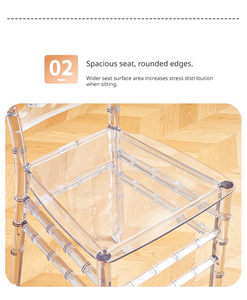 Silla Chiavari <span class=keywords><strong>de</strong></span> Resina <span class=keywords><strong>de</strong></span> Cristal a <span class=keywords><strong>Precio</strong></span> <span class=keywords><strong>de</strong></span> Fábrica, Silla Acrílica Transparente con Protección UV para Eventos al Aire Libre y Alquiler para Fiestas - Product Image 4