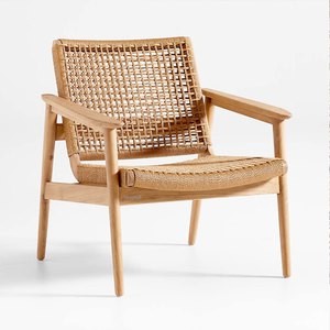 Sedia da Pranzo con Braccioli in Rattan per Esterni, Arredamento da Giardino alla Moda, <span class=keywords><strong>Sedie</strong></span> in Teak per Villa e <span class=keywords><strong>Cucina</strong></span> - Product Image 1