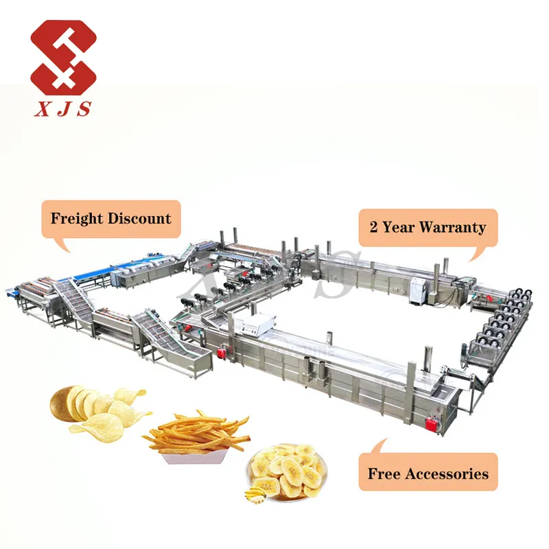 Fabrieksgebruik Volautomatische Industriële Aardappelchipproductielijn Aardappelchipmachine