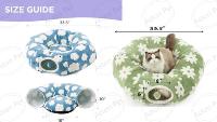 Lit Tunnel de chat de Noël luxueux Tube de tunnel de chat en velours moderne pliable avec coussin central Style classique