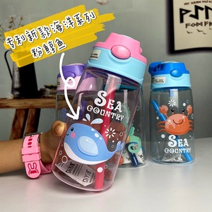 Botella de Agua de Plástico Tritan para Niños de 480ml con Diseño de Stitch y Tapa Única para la Escuela - Product Image 2