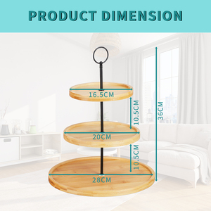 Soporte Redondo de Madera <span class=keywords><strong>para</strong></span> Pasteles, Cupcakes y <span class=keywords><strong>Postres</strong></span>, Bandeja de Servicio <span class=keywords><strong>para</strong></span> Galletas, Bocadillos, Pasteles de Boda, Fiestas de Té y Buffets - Product Image 6
