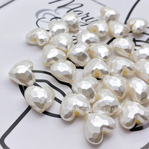 Perles d'imitation ABS en forme de cœur 3D, multiformes, baroques, pour la création de chaînes de téléphone, porte-clés, pendentifs de voiture - Product Image 2